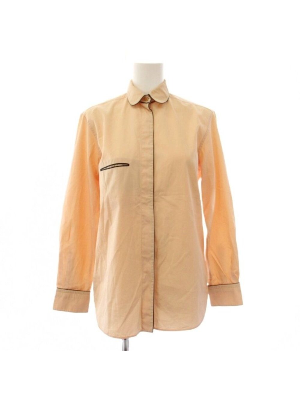 Celine Phoebe Philo Era Shirt Blouse Beige Long Sleeve 36